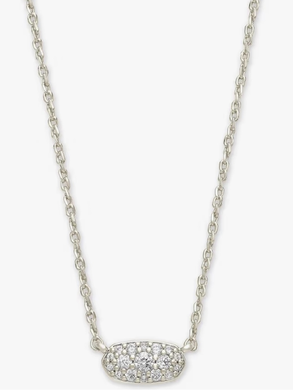 Kendra Scott Grayson Crystal SILVER  necklace - Picture 2 of 6